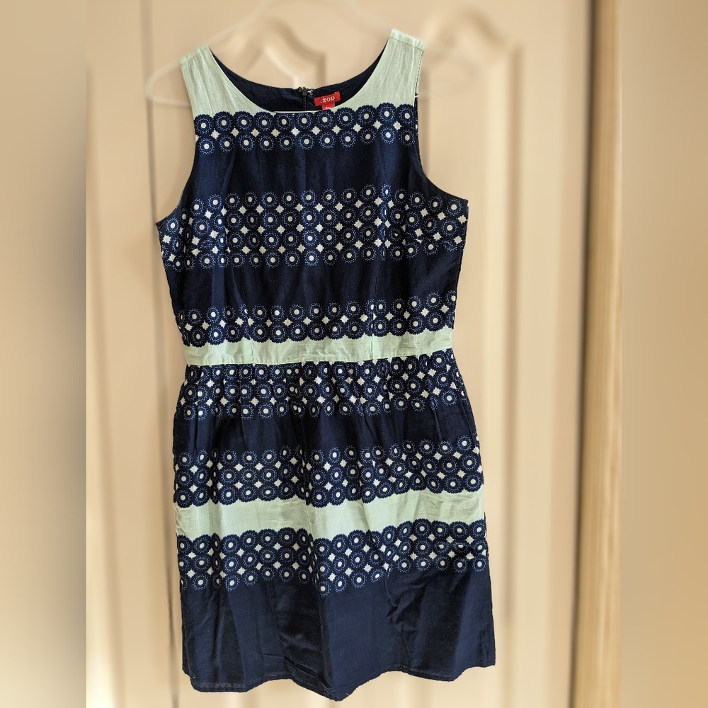 Navy blue Izod fit and flare dress size 8